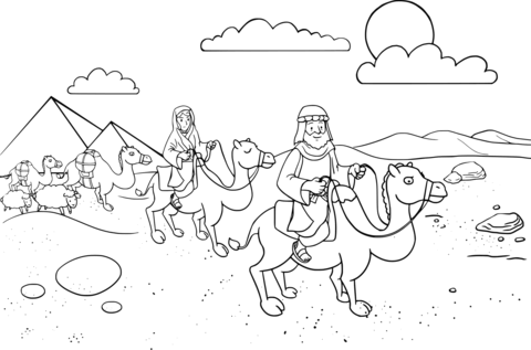 Abram & Sarai Leaving Egypt Coloring Page